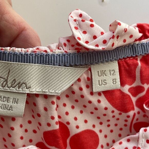 Boden Amanda Floral Silk Blend Short Sleeve Blouse Top Pink Red 8 - Picture 6 of 11